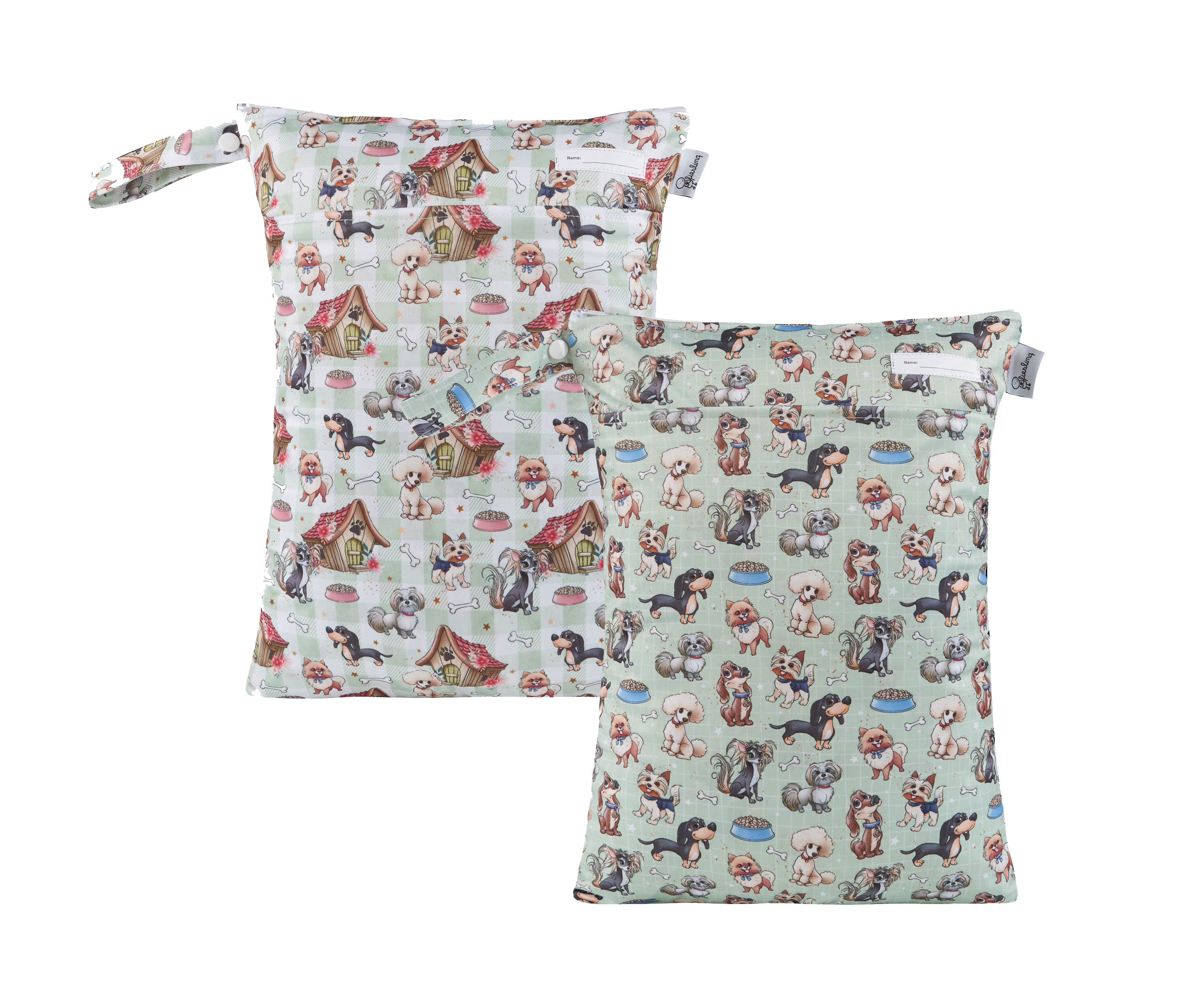 Hunde / mit Namensetikett - 2er Set 30x40cm