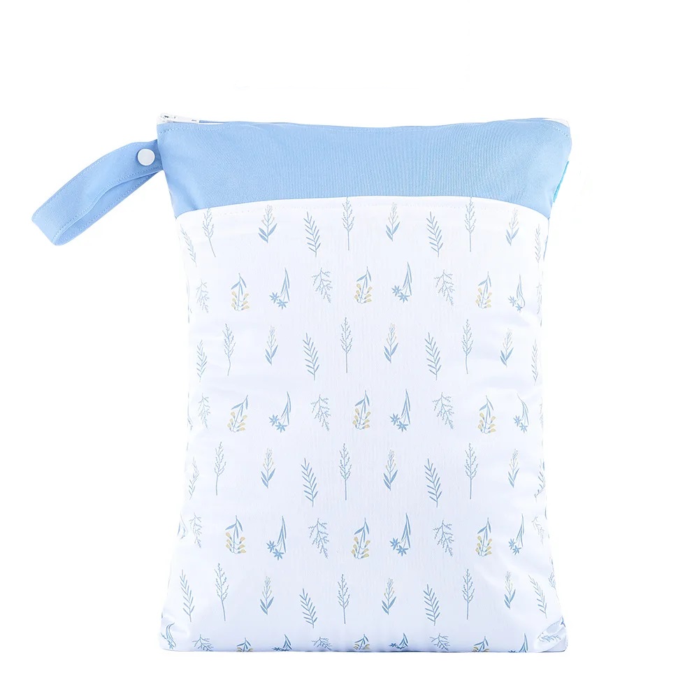 Gräser & Blumen / hellblau/weiss - 2er Set 30x40cm