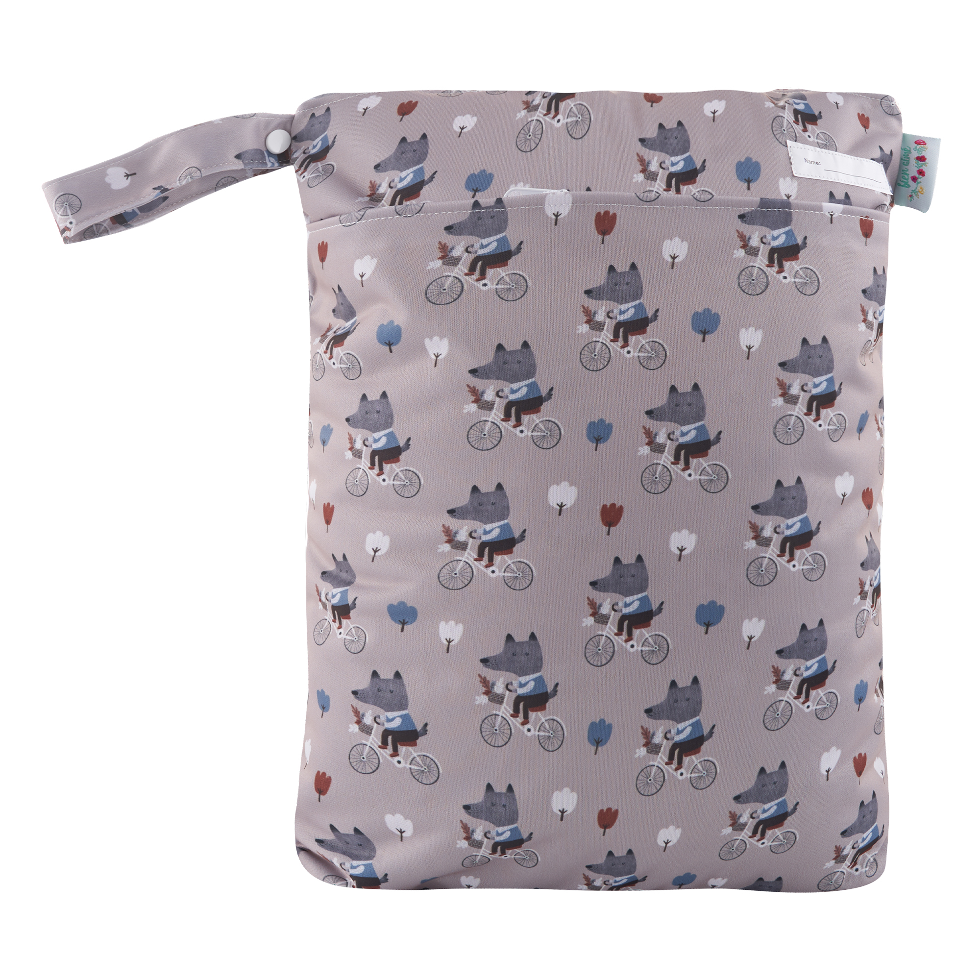 Wolf auf Fahrrad - 30x40cm