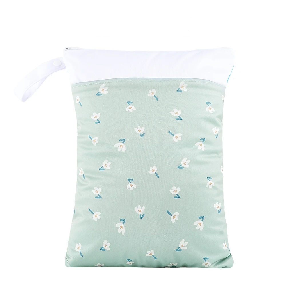 Gräser & Blumen / hellblau/weiss - 2er Set 30x40cm